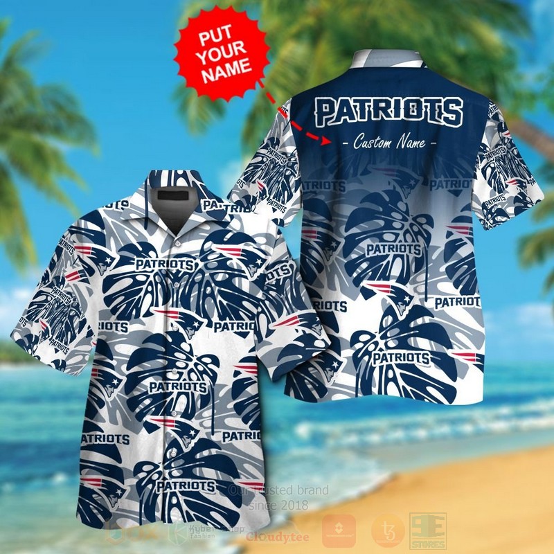 BEST NFL New England Patriots Custom Name Hawaii Shirt, Short 1 NFL New England Patriots Custom Name Hawaiian Shirt Short