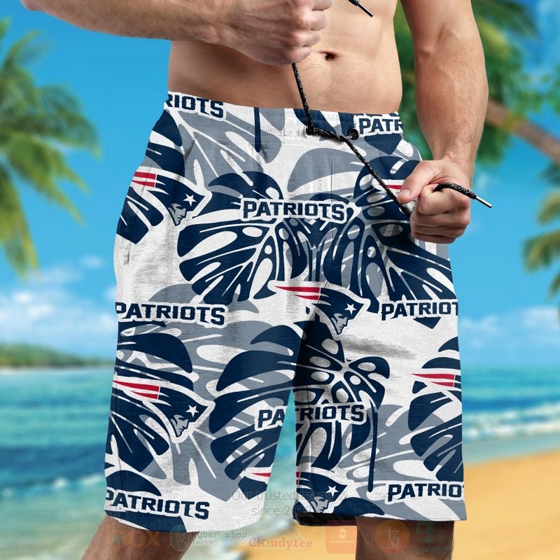 BEST NFL New England Patriots Custom Name Hawaii Shirt, Short 5 NFL New England Patriots Custom Name Hawaiian Shirt Short 1 2 3 4