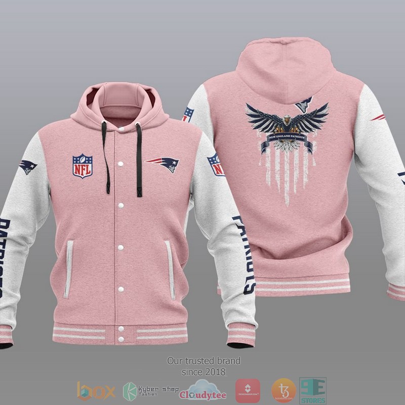 NFL New England Patriots Eagle American Flag Baseball Jacket Hoodie 1 2 3