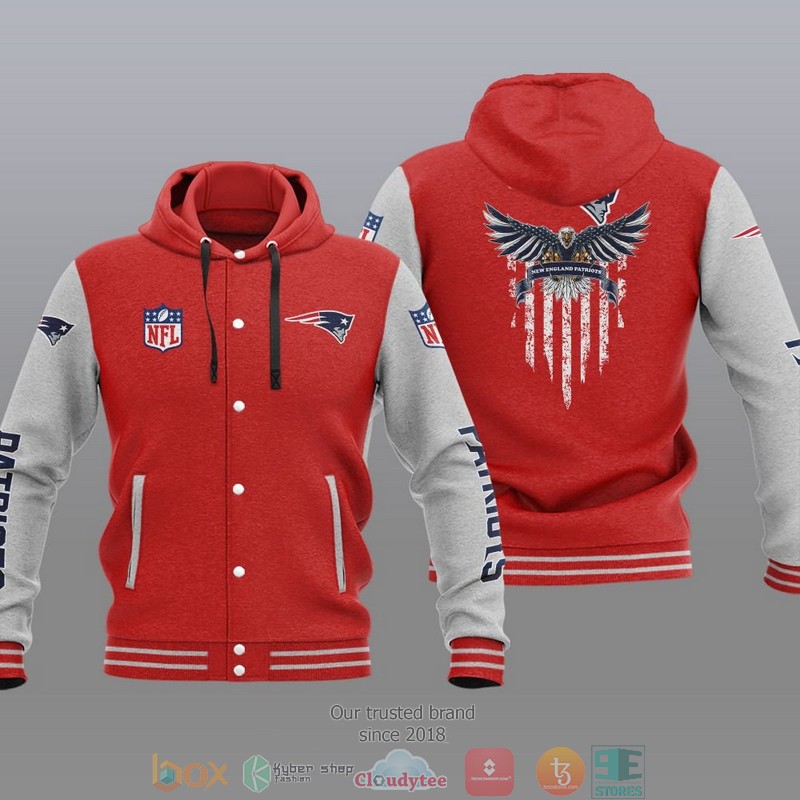 NFL New England Patriots Eagle American Flag Baseball Jacket Hoodie 1 2 3 4