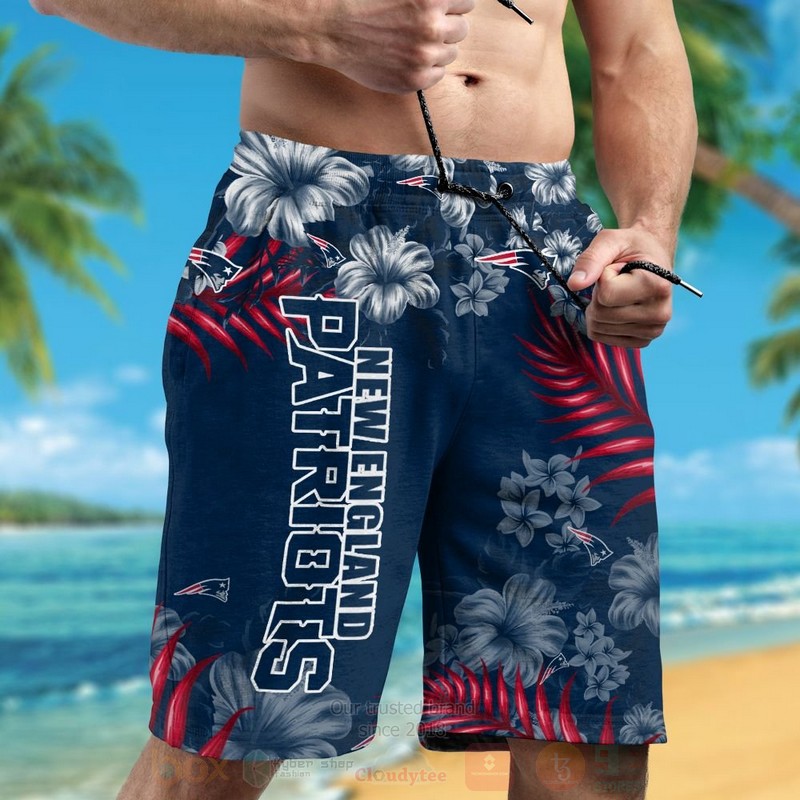BEST NFL New England Patriots Full Navy-White Hiibscus Hawaii Shirt, Short 5 NFL New England Patriots Full Navy White Hiibscus Hawaiian Shirt Short 1 2 3 4