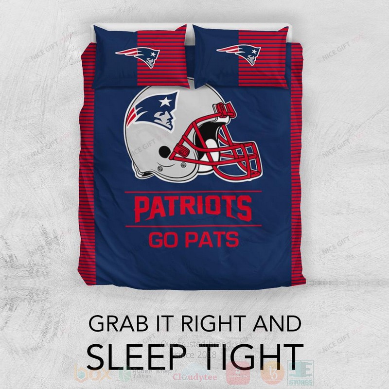 BEST NFL New England Patriots Go Pats Inspired Duvet Cover Bed Sets 3 NFL New England Patriots Go Pats Inspired Bedding Set 1 2
