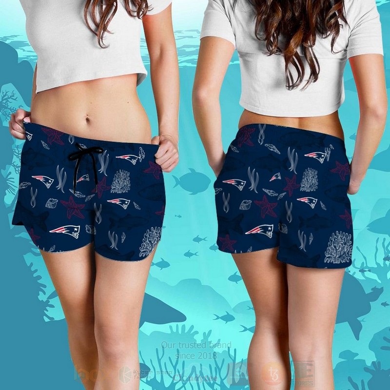 BEST NFL New England Patriots Navy Fish Hawaii Shirt, Short 4 NFL New England Patriots Navy Fish Hawaiian Shirt Short 1 2 3