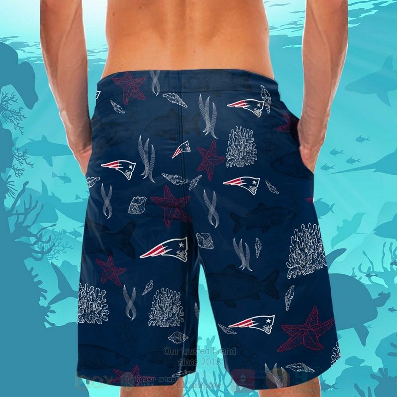 BEST NFL New England Patriots Navy Fish Hawaii Shirt, Short 6 NFL New England Patriots Navy Fish Hawaiian Shirt Short 1 2 3 4 5