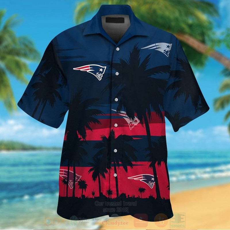 BEST NFL New England Patriots Red-Navy-Black Coconut Tree Hawaii Shirt, Short 13 NFL New England Patriots Red Navy Black Coconut Tree Hawaiian Shirt Short