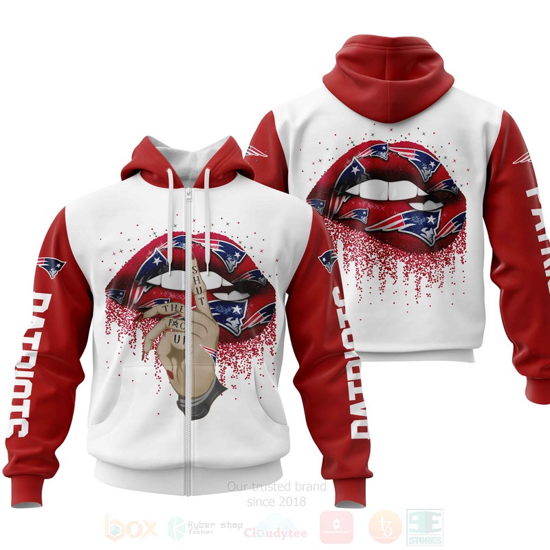 BEST NFL New England Patriots Red Lips Personalized Custom 3D Hoodie, Zip Hoodie 2 NFL New England Patriots Red Lips Personalized 3D Hoodie Zip Hoodie 1