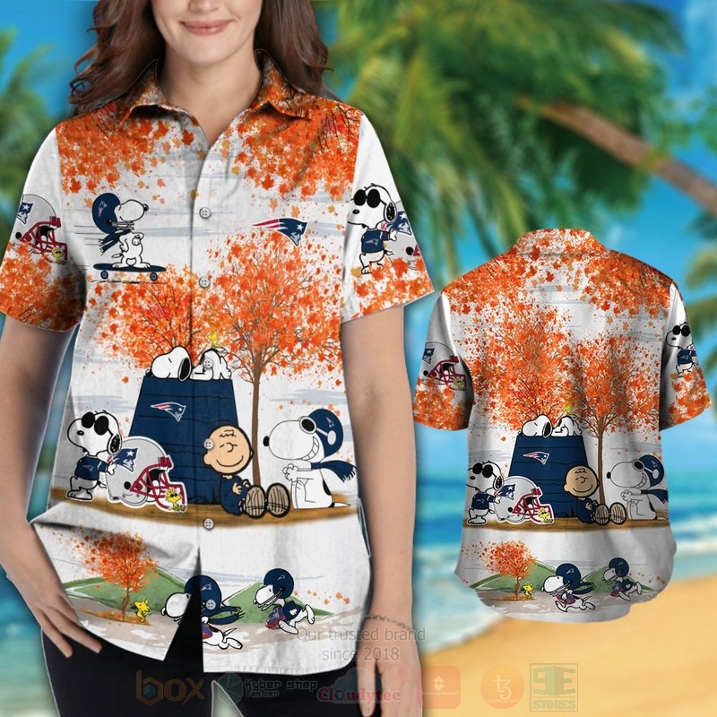 BEST NFL New England Patriots Snoopy Autumn Hawaii Shirt, Short 3 NFL New England Patriots Snoopy Autumn Hawaiian Shirt Short 1 2