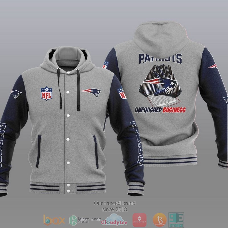 NFL New England Patriots Unfinished Business Baseball Jacket Hoodie 1