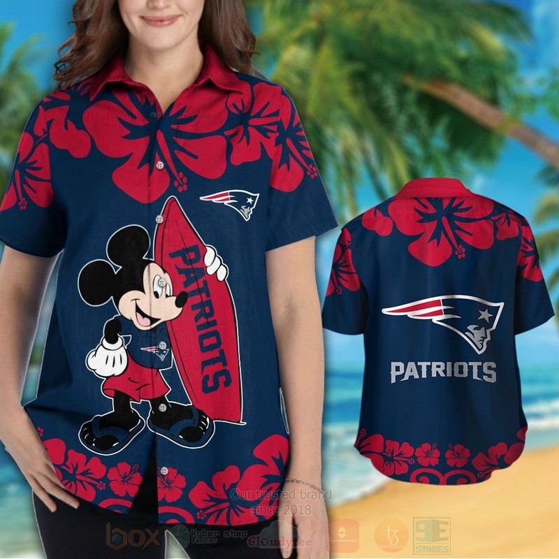 BEST NFL New England Patriots and Mickey Mouse Hawaii Shirt, Short 3 NFL New England Patriots and Mickey Mouse Hawaiian Shirt Short 1 2