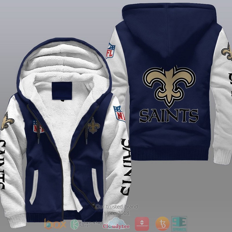 HOT New Orleans Saints 3D Fleece Hoodie 3 NFL New Orleans Saints Fleece Hoodie 1 2