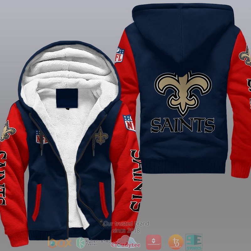 HOT New Orleans Saints 3D Fleece Hoodie 4 NFL New Orleans Saints Fleece Hoodie 1 2 3