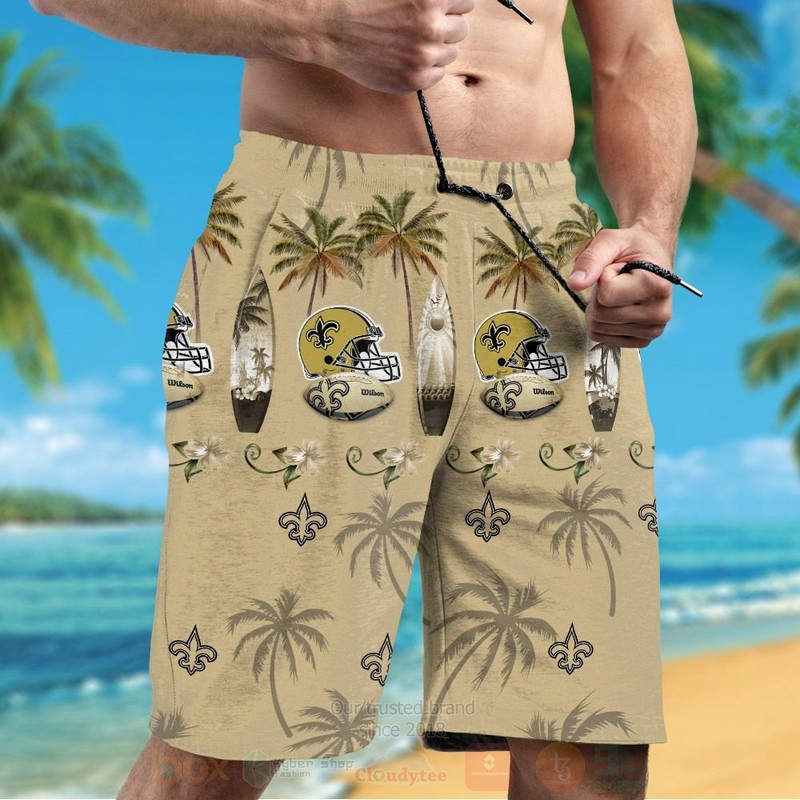 NFL New Orleans Saints Rugby Hat Hawaiian Shirt Short 1 2 3 4
