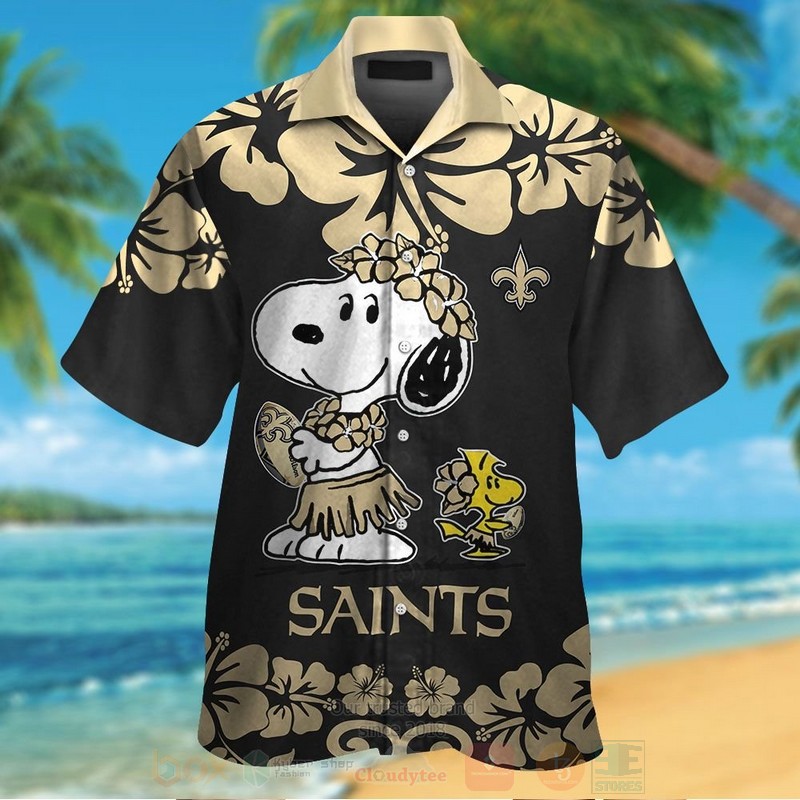 NFL New Orleans Saints Snoopy and Woodstock Hawaiian Shirt Short