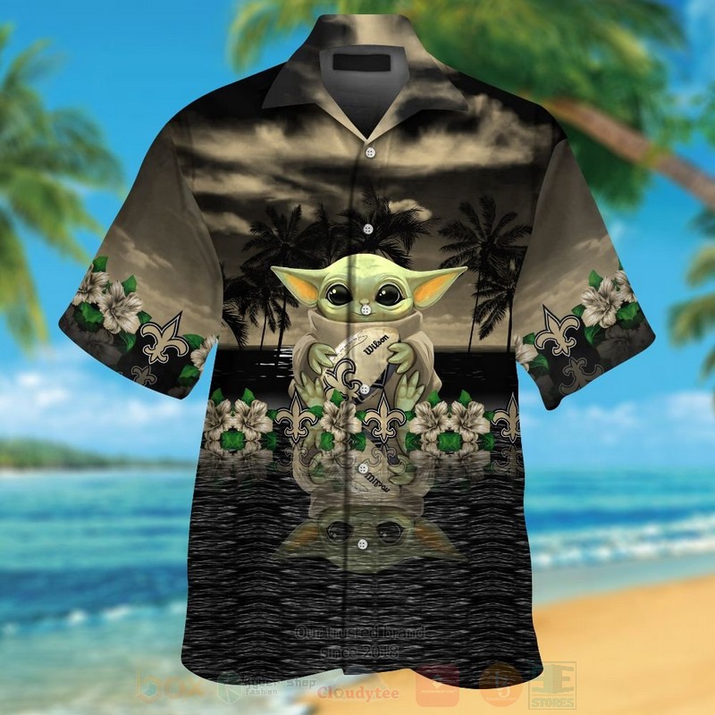 NFL New Orleans Saints and Baby Yoda Hawaiian Shirt Short