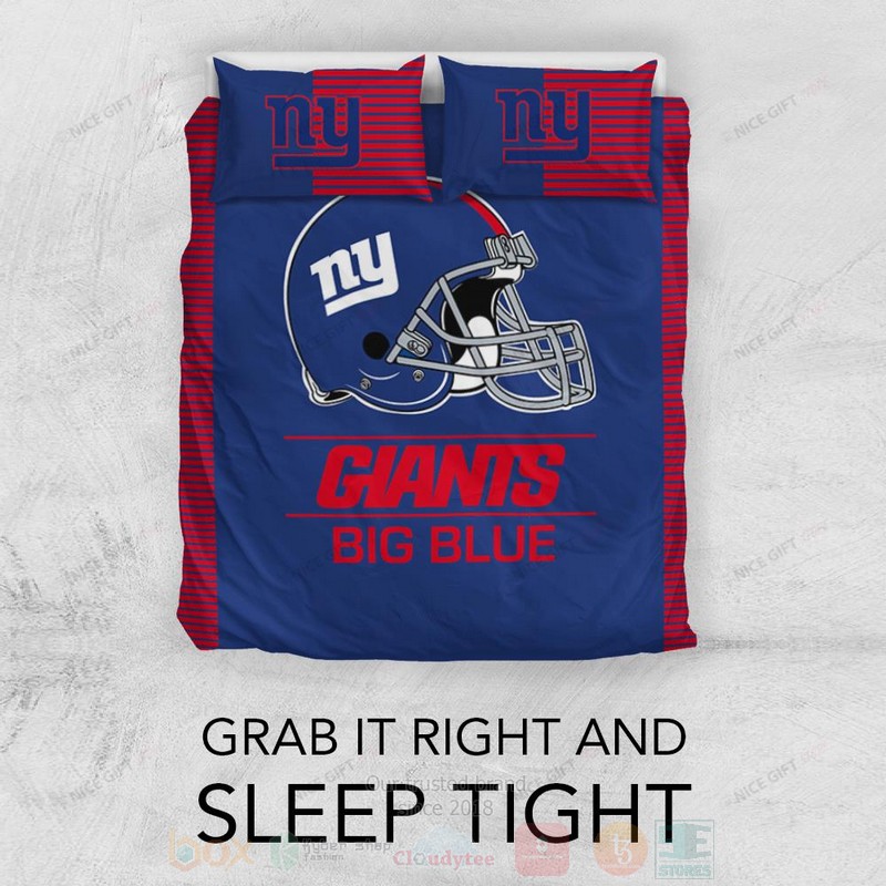 BEST NFL New York Giants Big Blue Inspired Duvet Cover Bed Sets 3 NFL New York Giants Big Blue Inspired Bedding Set 1 2