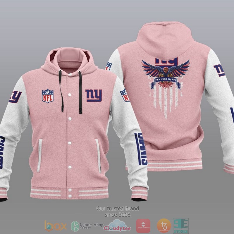 NFL New York Giants Eagle American Flag Baseball Jacket Hoodie 1 2 3