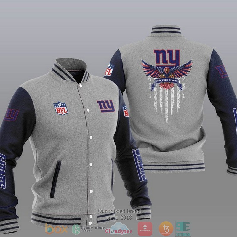 NFL New York Giants Eagle Thin Line Flag Varsity Jacket 2 NFL New York Giants Eagle Thin Line Flag Varsity Jacket 1