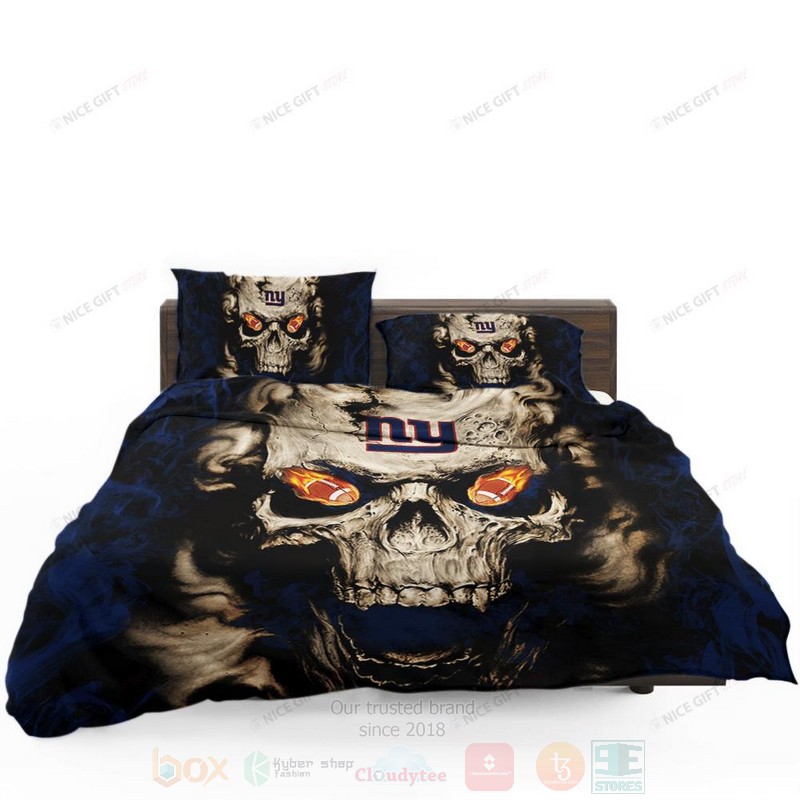 NFL New York Giants Inspired Skull Bedding Set