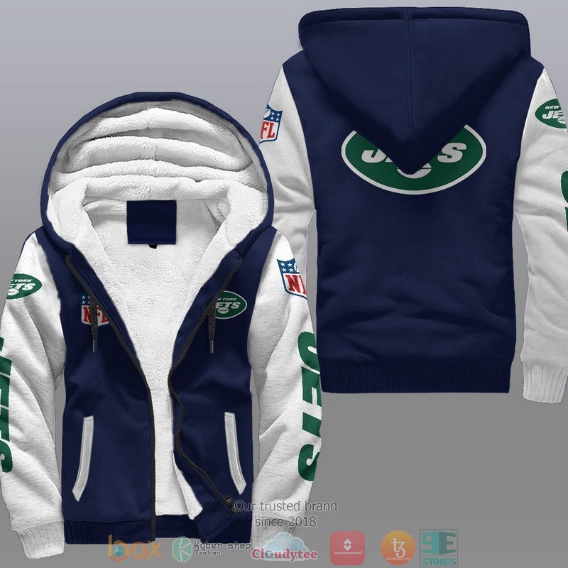 HOT New York Jets 3D Fleece Hoodie 3 NFL New York Jets Fleece Hoodie 1 2