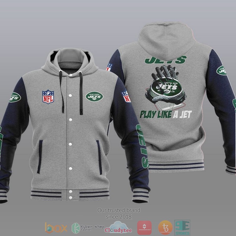 NFL New York Jets Play Like A Jet Baseball Jacket Hoodie 1