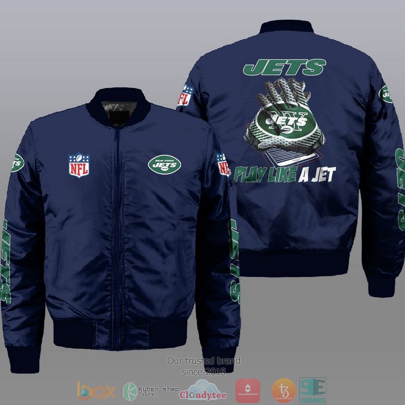 NFL New York Jets Play Like A Jet Bomber Jacket 2 NFL New York Jets Play Like A Jet Bomber Jacket 1