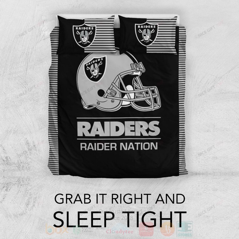 BEST NFL Oakland Raiders Raider Nation Inspired Duvet Cover Bed Sets 3 NFL Oakland Raiders Raider Nation Inspired Bedding Set 1 2