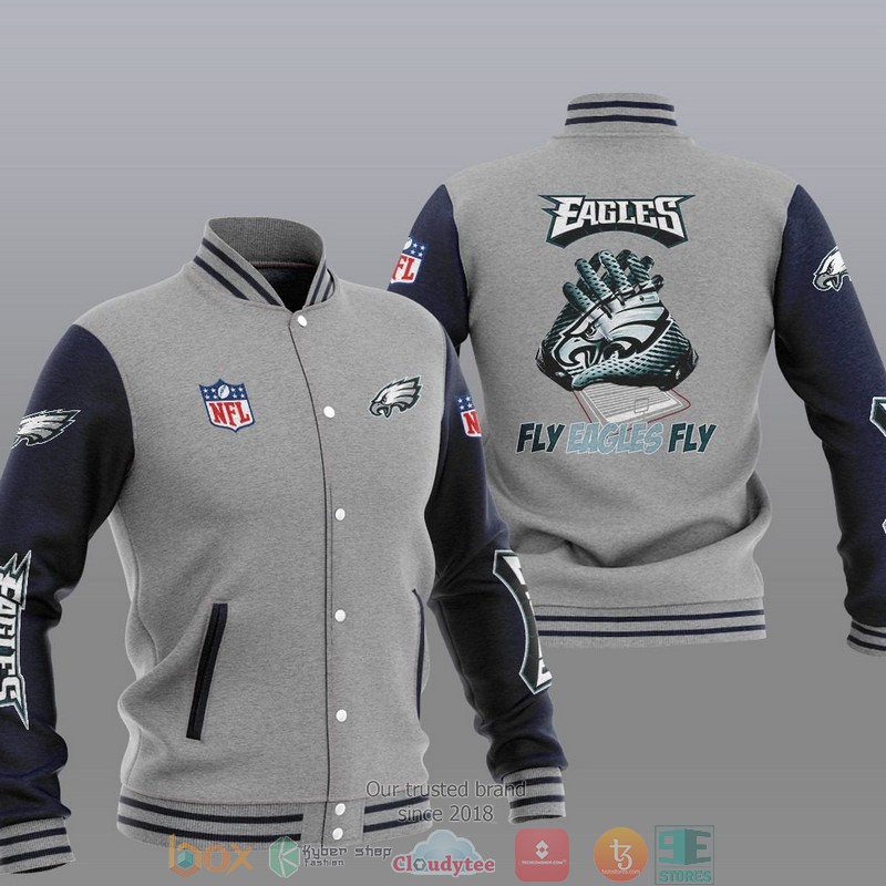 NFL Philadelphia Eagles Fly Eagles Fly Varsity Jacket 2 NFL Philadelphia Eagles Fly Eagles Fly Varsity Jacket 1