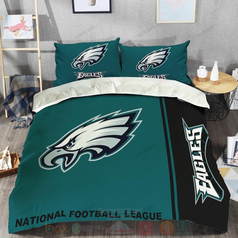 NFL Philadelphia Eagles Inspired Blue Black Bedding Set 1