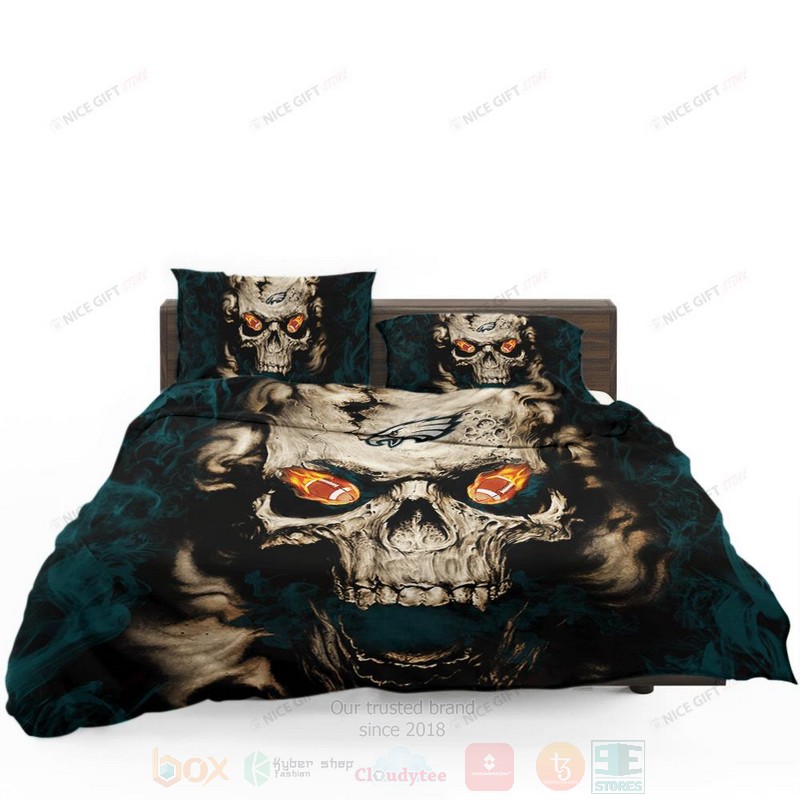 NFL Philadelphia Eagles Inspired Skull Bedding Set
