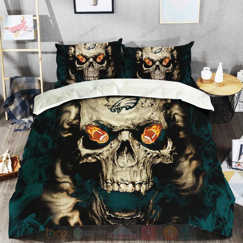 NFL Philadelphia Eagles Inspired Skull Bedding Set 1
