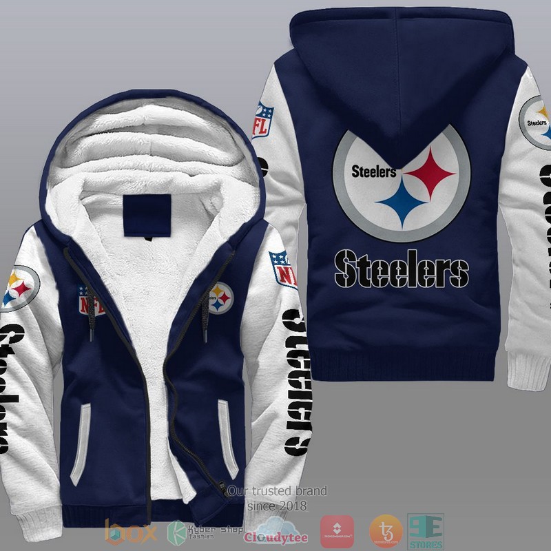 HOT Pittsburgh Steelers 3D Fleece Hoodie 3 NFL Pittsburgh Steelers Fleece Hoodie 1 2