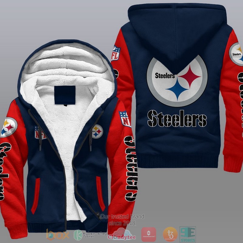 HOT Pittsburgh Steelers 3D Fleece Hoodie 4 NFL Pittsburgh Steelers Fleece Hoodie 1 2 3