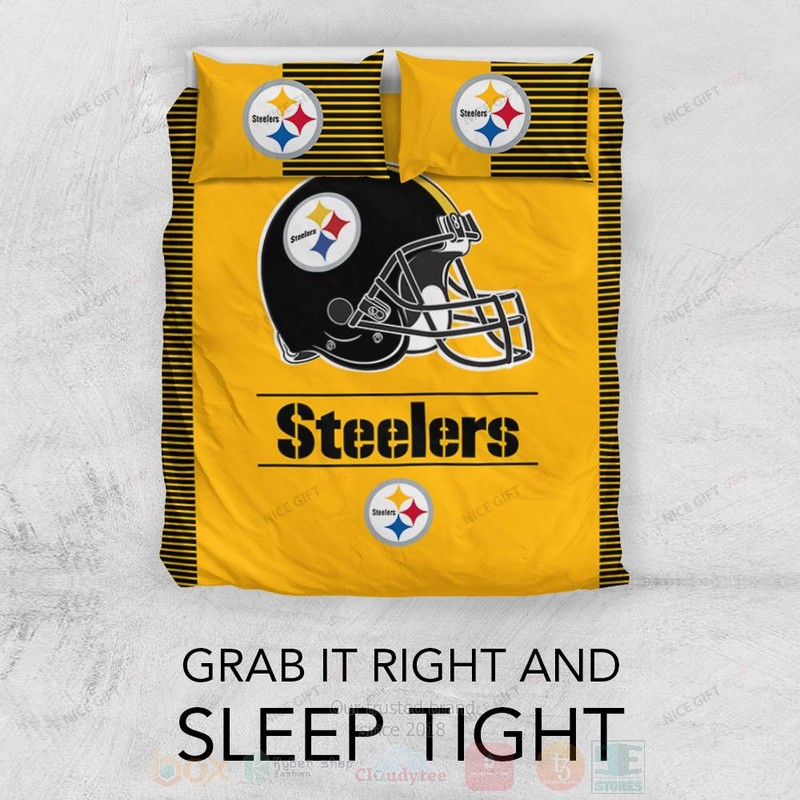 BEST NFL Pittsburgh Steelers Inspired Duvet Cover Bed Sets 3 NFL Pittsburgh Steelers Inspired Bedding Set 1 2