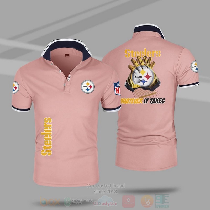 BEST NFL Pittsburgh Steelers Premium All Over Print Polo Shirt 4 NFL Pittsburgh Steelers Premium Polo Shirt 1 2 3