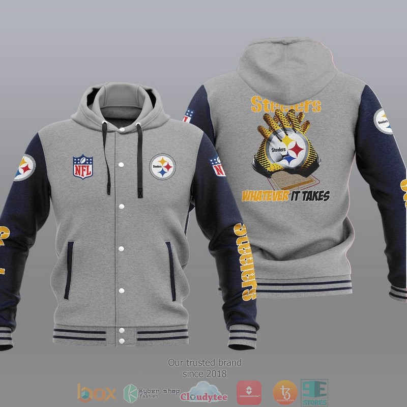 NFL Pittsburgh Steelers Whatever It Takes Baseball Jacket Hoodie 1