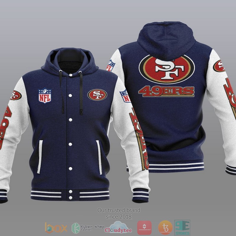 HOT San Francisco 49ers Varsity Hoodie Jacket 3 NFL San Francisco 49ers Baseball Jacket Hoodie 1 2