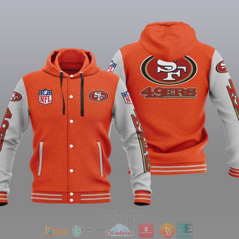 HOT San Francisco 49ers Varsity Hoodie Jacket 6 NFL San Francisco 49ers Baseball Jacket Hoodie 1 2 3 4 5