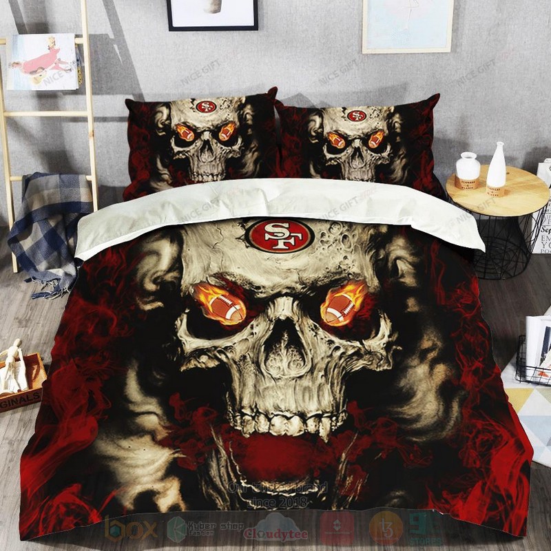 NFL San Francisco 49ers Inspired Skull Bedding Set 1