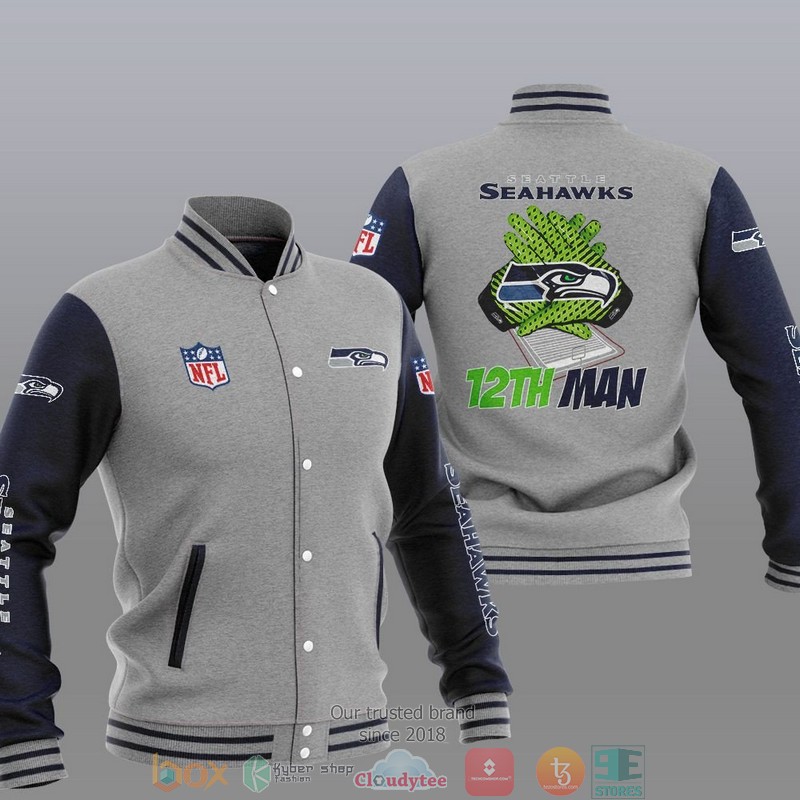 NFL Seattle Seahawks 12Th Man Varsity Jacket 2 NFL Seattle Seahawks 12Th Man Varsity Jacket 1