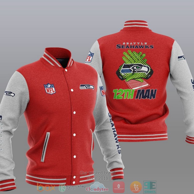 NFL Seattle Seahawks 12Th Man Varsity Jacket 5 NFL Seattle Seahawks 12Th Man Varsity Jacket 1 2 3 4
