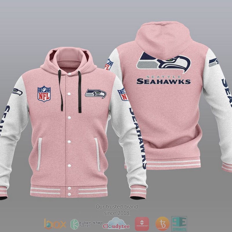 HOT Seattle Seahawks Varsity Hoodie Jacket 4 NFL Seattle Seahawks Baseball Jacket Hoodie 1 2 3