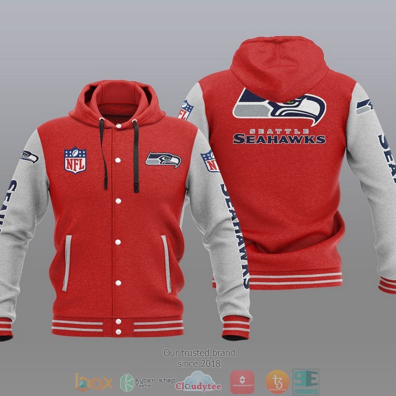 HOT Seattle Seahawks Varsity Hoodie Jacket 5 NFL Seattle Seahawks Baseball Jacket Hoodie 1 2 3 4