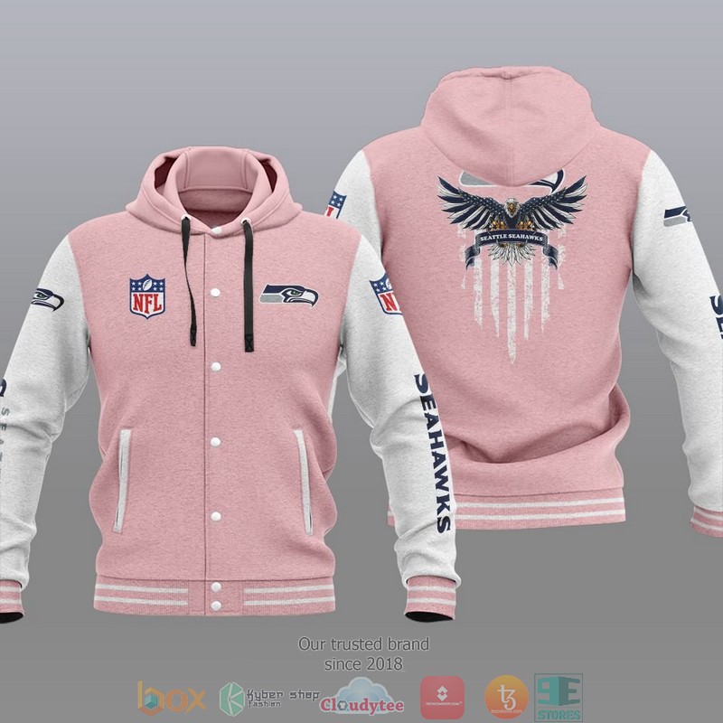 HOT Seattle Seahawks Eagle American Flag Varsity Hoodie Jacket 4 NFL Seattle Seahawks Eagle American Flag Baseball Jacket Hoodie 1 2 3