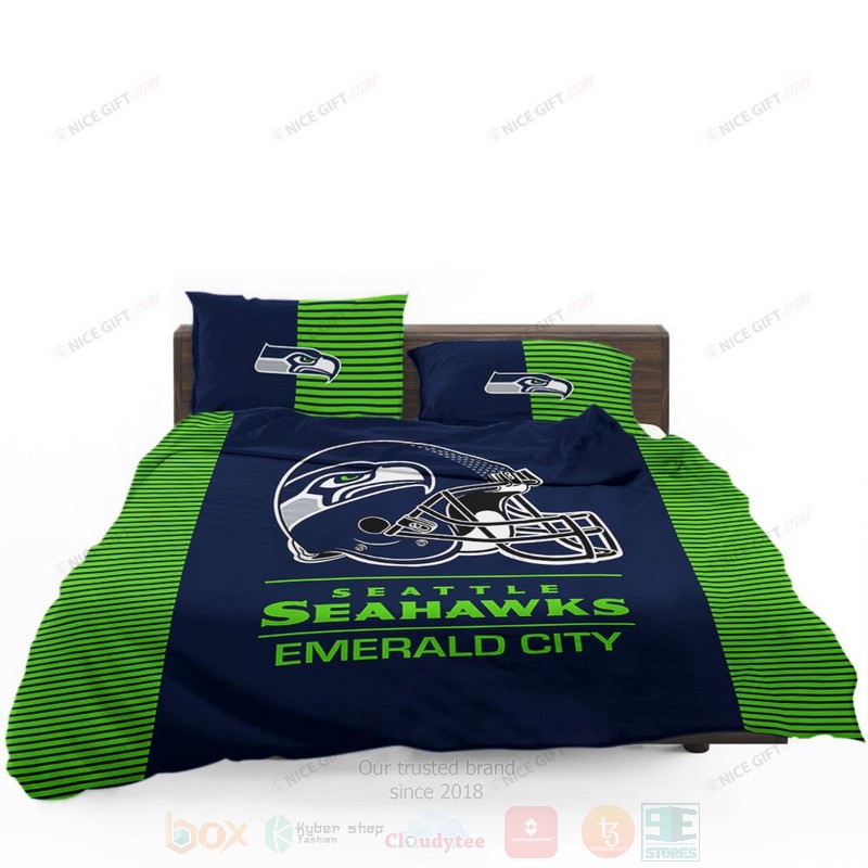 NFL Seattle Seahawks Emerald City nspired Bedding Set