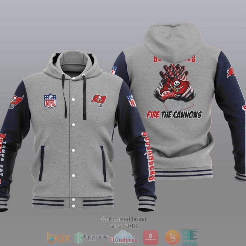 NFL Tampa Bay Buccaneers Fire The Cannons Baseball Jacket Hoodie 1