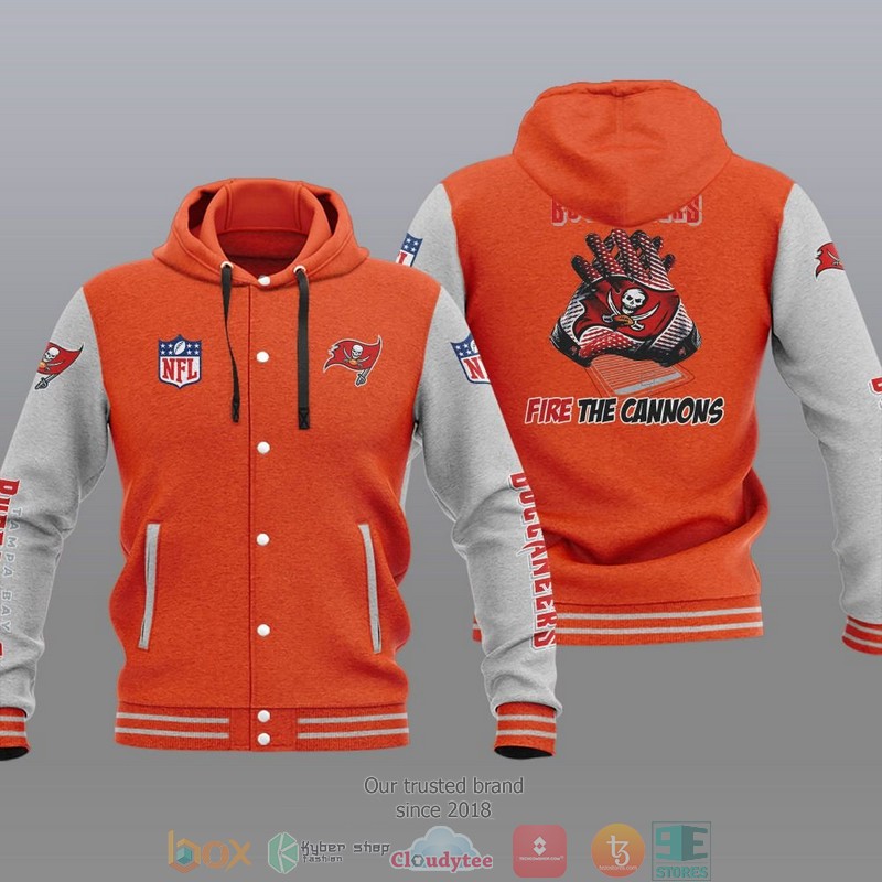NFL Tampa Bay Buccaneers Fire The Cannons Baseball Jacket Hoodie 1 2 3 4 5