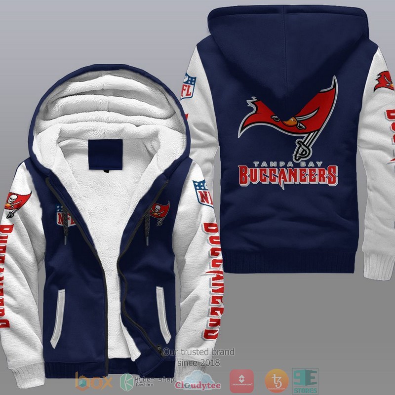 HOT Tampa Bay Buccaneers 3D Fleece Hoodie 3 NFL Tampa Bay Buccaneers Fleece Hoodie 1 2