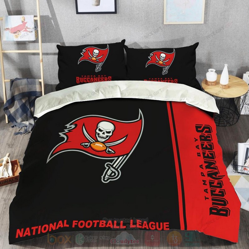 NFL Tampa Bay Buccaneers Inspired Black Red Bedding Set 1