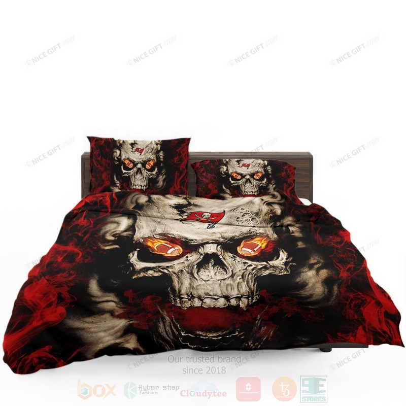 NFL Tampa Bay Buccaneers Inspired Skull Bedding Set