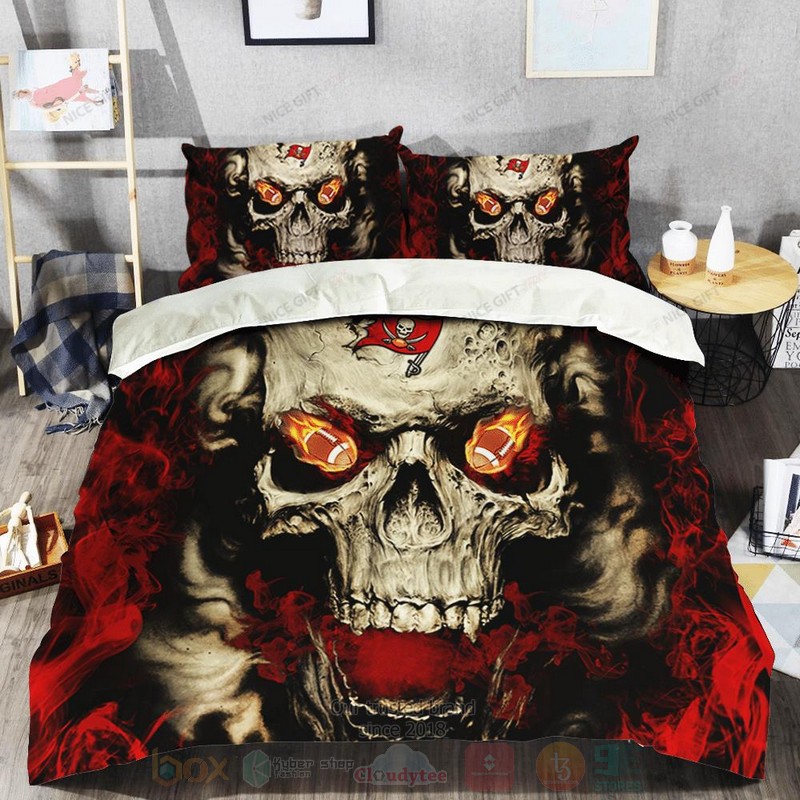 NFL Tampa Bay Buccaneers Inspired Skull Bedding Set 1